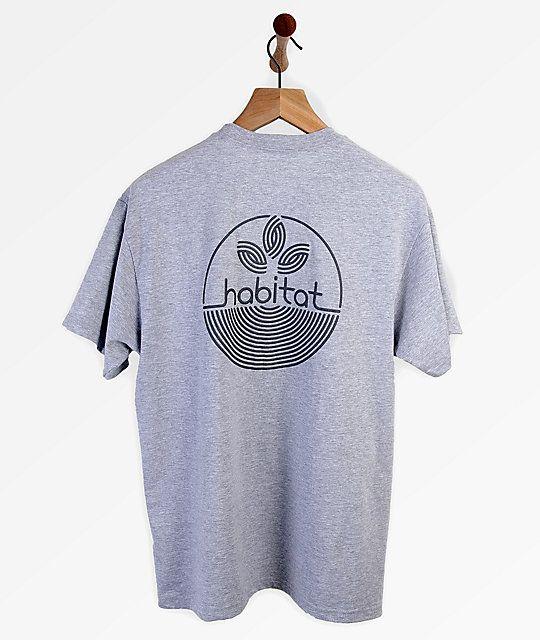 Grey with Lines Logo - Habitat Lines Logo Heather Grey T-Shirt | Zumiez.ca