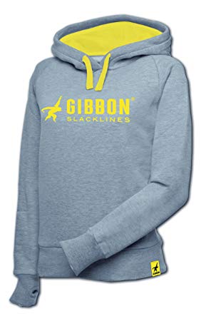 Grey Lines Logo - Gibbon Slack Lines Logo Hoodie Girl's Icon Hooded Sweat Shirt-Grey ...
