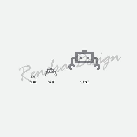 Grey Lines Logo - Entry #13 by Rendra5 for Design a simple robot icon (grey lines ...