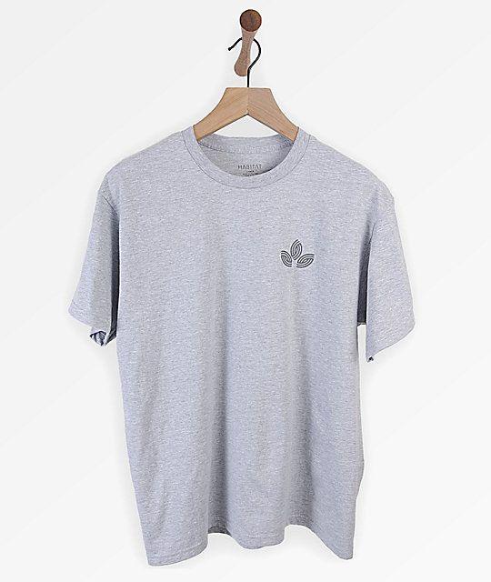 Grey with Lines Logo - Habitat Lines Logo Heather Grey T-Shirt | Zumiez.ca