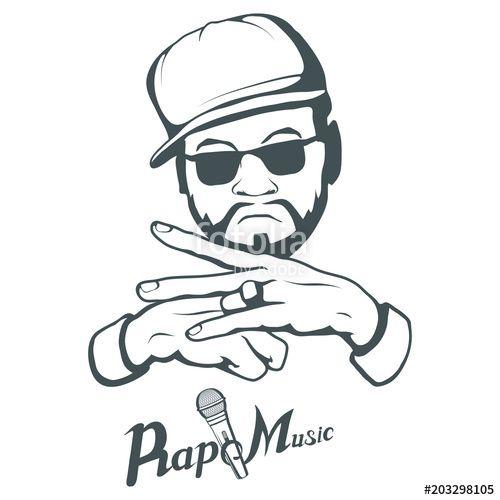 Rapper Logo - Rap music logo. Rapper skull on white background. Lettering with a ...