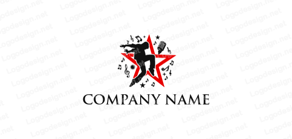 Musical Star Logo - dancer in front of star with musical notes | Logo Template by ...
