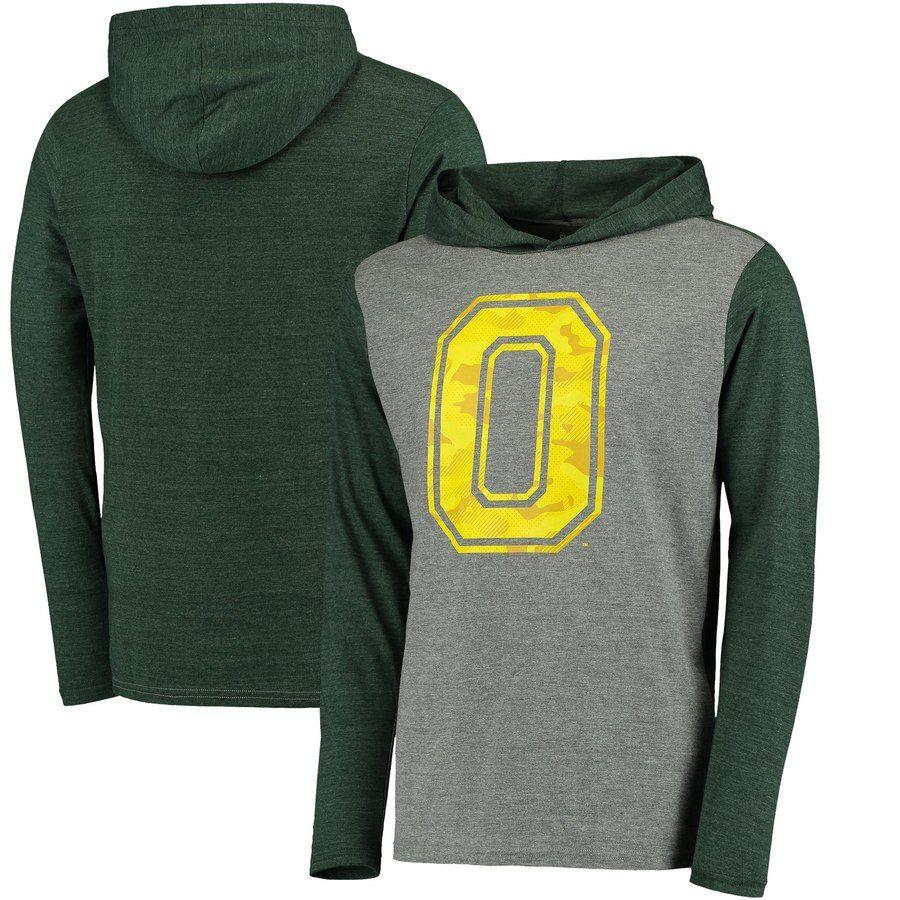 Oregon Ducks Camo Logo - Men's Fanatics Branded Heathered Gray/Hunter Green Oregon Ducks Team ...