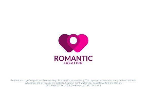 Romantic Logo - Romantic Place - Love Pin Logo ~ Logo Templates ~ Creative Market