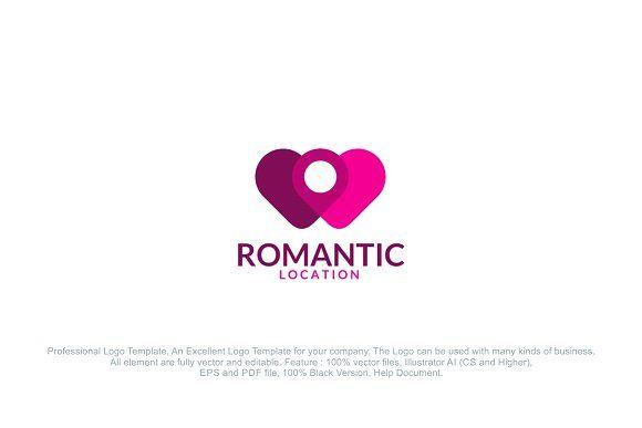 Romantic Logo - Romantic Place - Love Pin Logo ~ Logo Templates ~ Creative Market