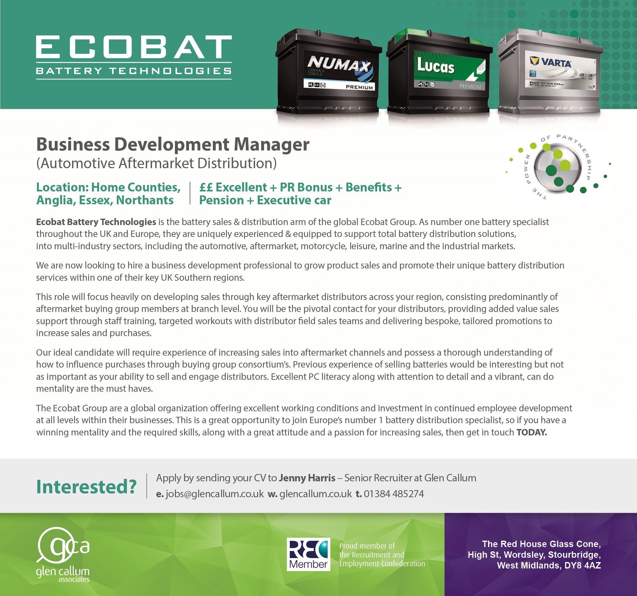 Harris Battery Logo - Have you got the Power? Glen Callum Partner with Ecobat once again