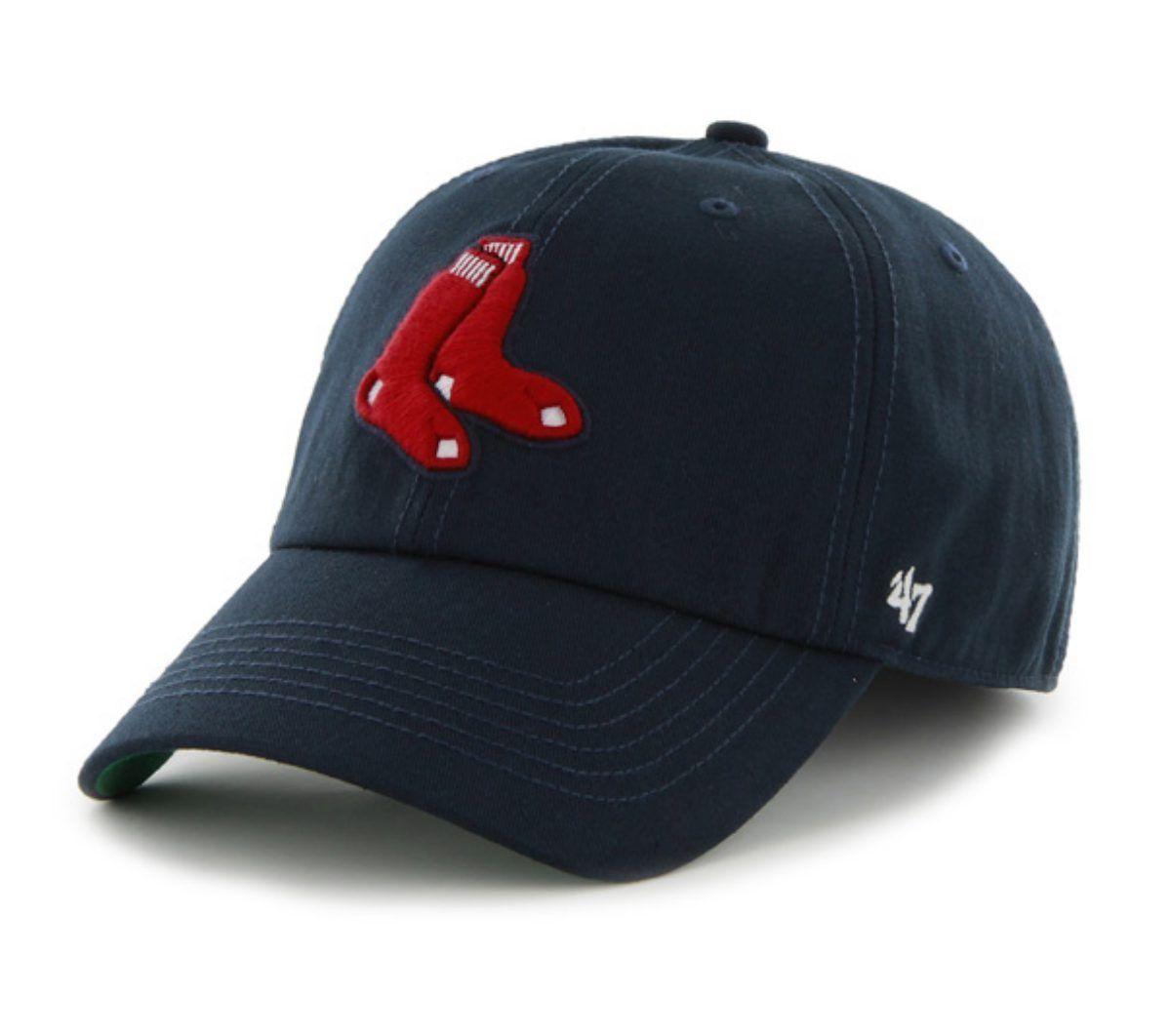 Boston Red Sox Socks Logo - Boston Red Sox 47 Brand Navy Socks Logo The Franchise Fitted Hat Cap ...