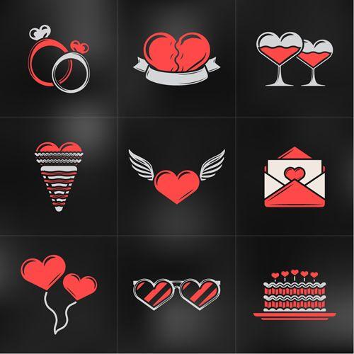Romantic Logo - Romantic valentines day logos vector 05 - WeLoveSoLo