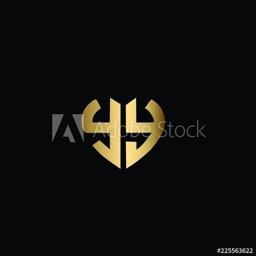 Romantic Logo - Heart Shaped Initial Letters Y Y or YY Romantic Logo Design