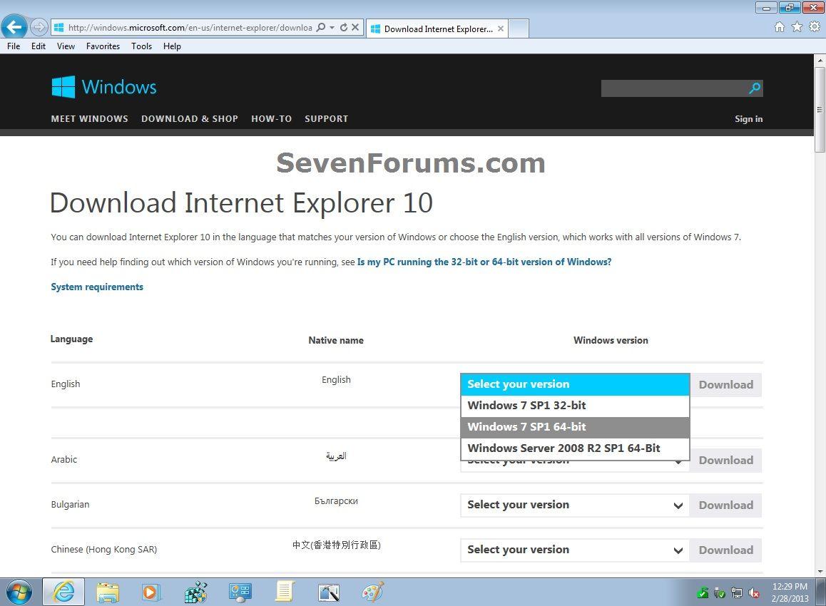 Windows Internet Explorer 10 Logo - Internet Explorer 10 - Enable 32-bit or 64-bit IE10 in Windows 7 ...