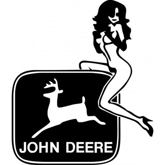 John Deere Logo - John Deere Logo With Lady Girl Sticker Film Decor Tractor