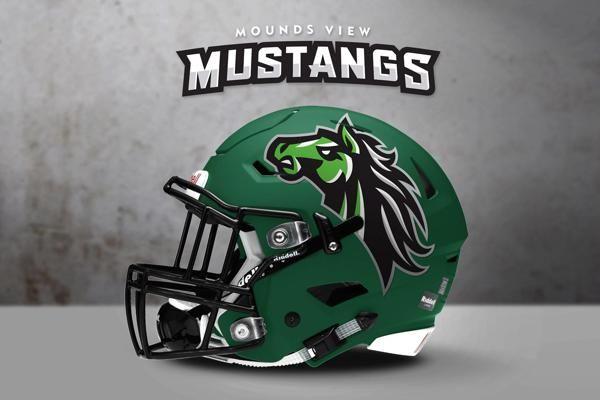 Mustang Football Helmet Logo - Mounds View Mustangs Football