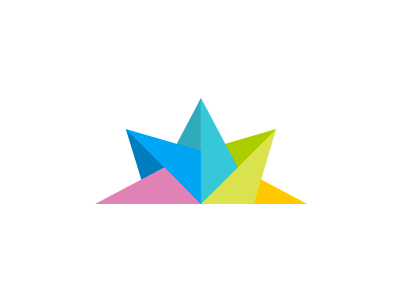 Flat Star Logo - Colorful folded paper: crown, boat, star, logo symbol [GIF] by Alex ...