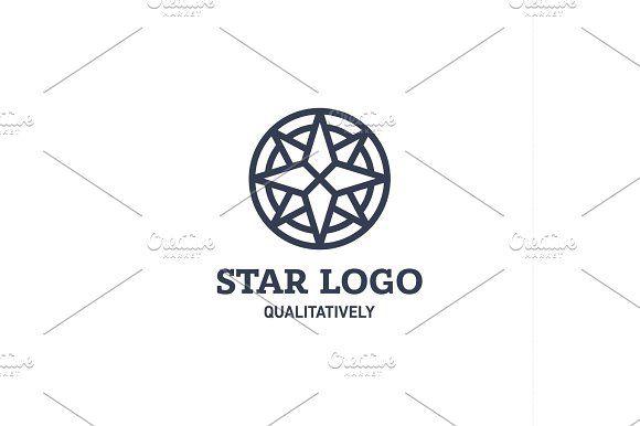 Flat Star Logo - Star Polaris sharp white flat style lights twinkle quality mark logo ...