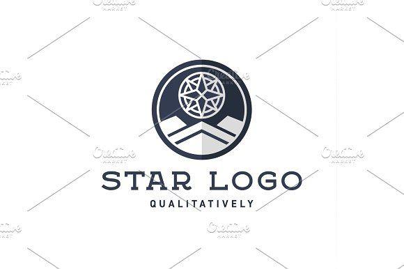 Flat Star Logo - Star Polaris sharp white flat style lights twinkle quality mark logo