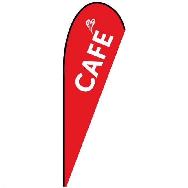 Red Teardrop Logo - Cafe Flag | Cafe Teardrop Flag | Cafe Medium Red Teardrop Flag ...
