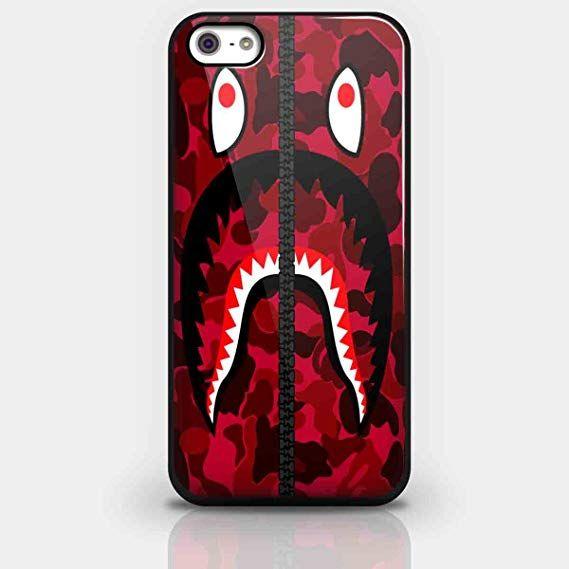 Red BAPE Shark Logo - Bape Shark Red Army Pattern for iPhone and Samsung