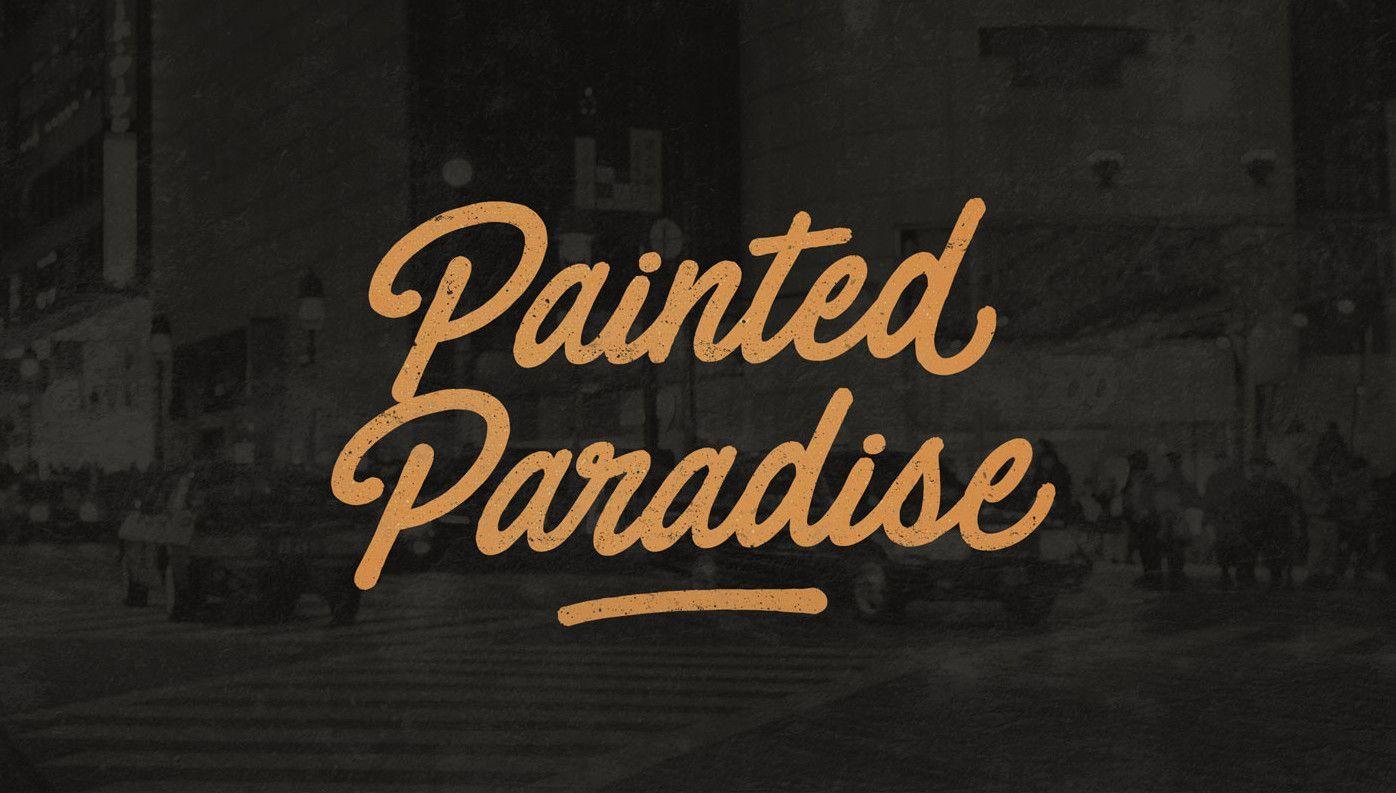 Paradise Natural Logo - Free script font. Painted Paradise is textured brush font