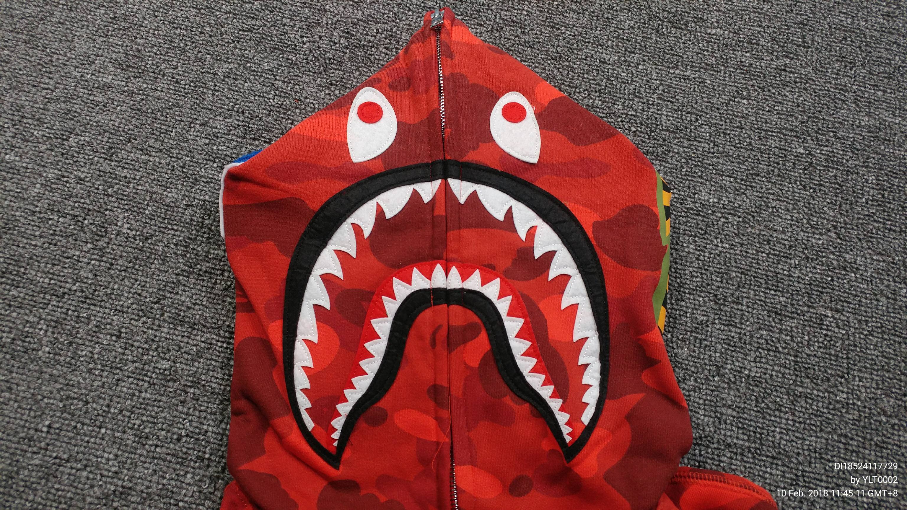 Red BAPE Shark Logo - KingShark's Red Bape Shark Hoodie