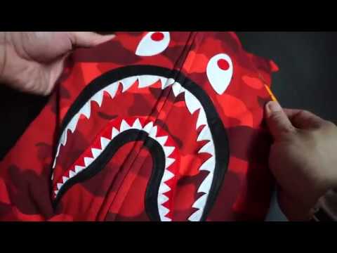 Red BAPE Shark Logo - Bathing Ape BAPE Shark Hoodie Red Unboxing Review! Hypebeast Fashion