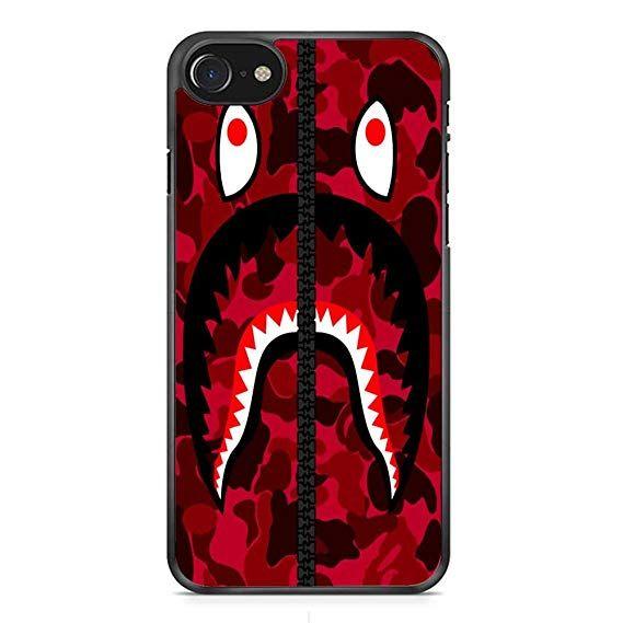 Red BAPE Shark Logo - Amazon.com: Bape Shark Red Army iPhone 7 Case Black: Cell Phones ...