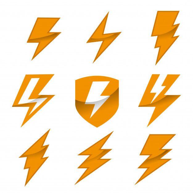 Thunder Logo - Set of thunder logo vector Vector | Premium Download