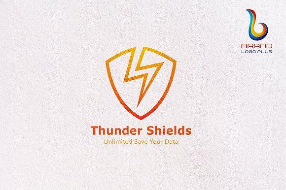 Thunder Logo - Thunder Shields Logo Design Template ~ Logo Templates ~ Creative Market