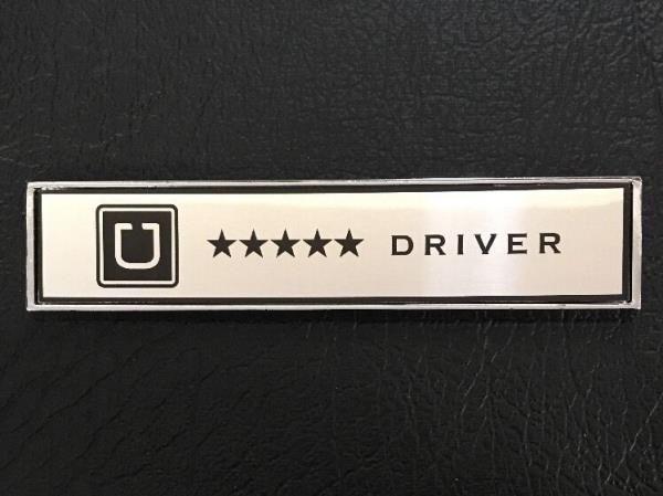 Uber Sticker Logo - UBER 5 STAR DRIVER- BADGE STICKER SIGN LOGO DECAL NAMEPLATE CUSTOM