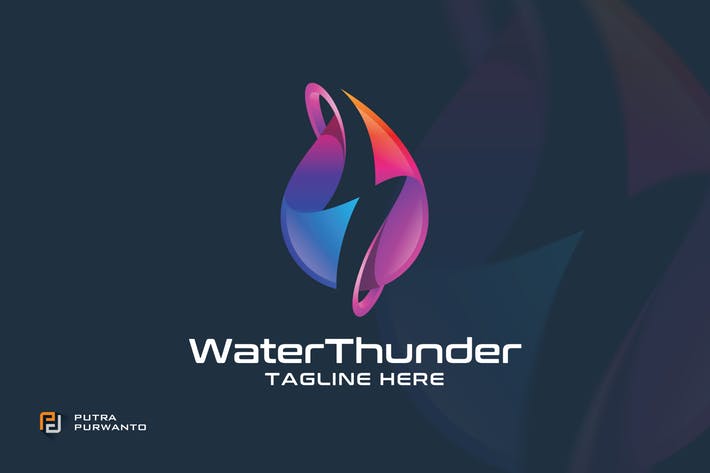Thunder Logo - Water Thunder - Logo Template by putra_purwanto on Envato Elements