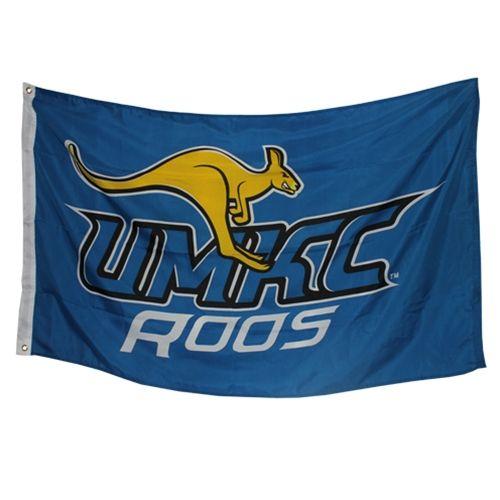 UMKC Roos Logo - UMKC Bookstore Roos Blue & Gold Flag