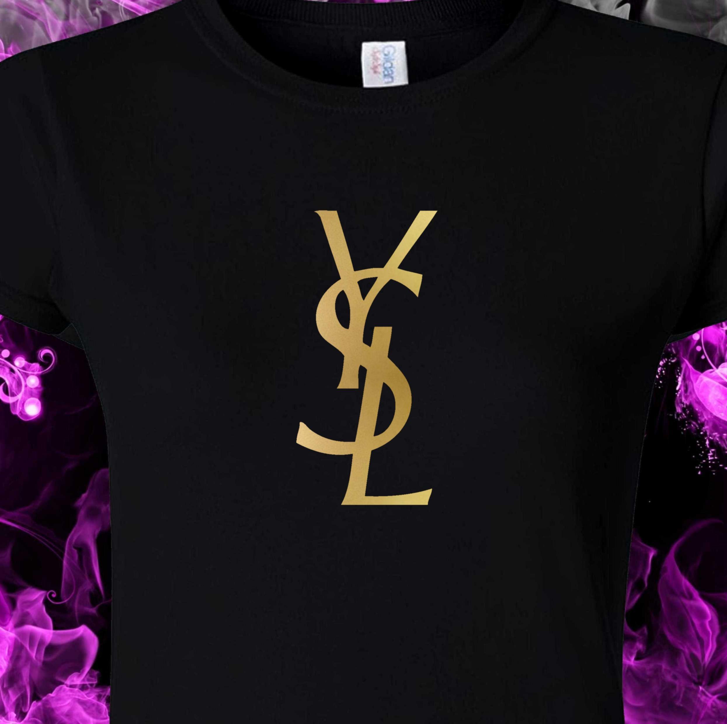 YSL Gold Logo - YSL LETTERS – BLACK TSHIRT – GOLD LOGO – T-Industries
