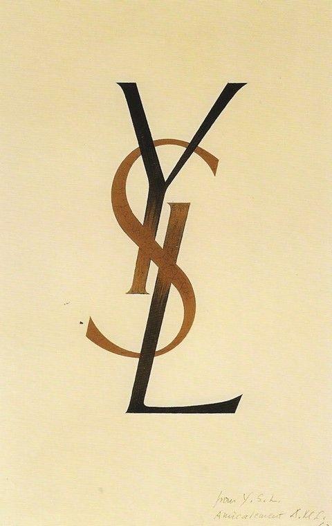YSL Gold Logo - Adolphe Mouron Cassandre's YSL Logo