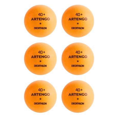 Ball Circle Orange Logo - TTB 100 1* 4+ Table Tennis Balls 6-Pack - Orange | artengo