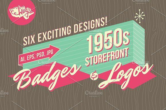1950s Logo - 1950s Storefront and Logos Graphic Objects Creative Market