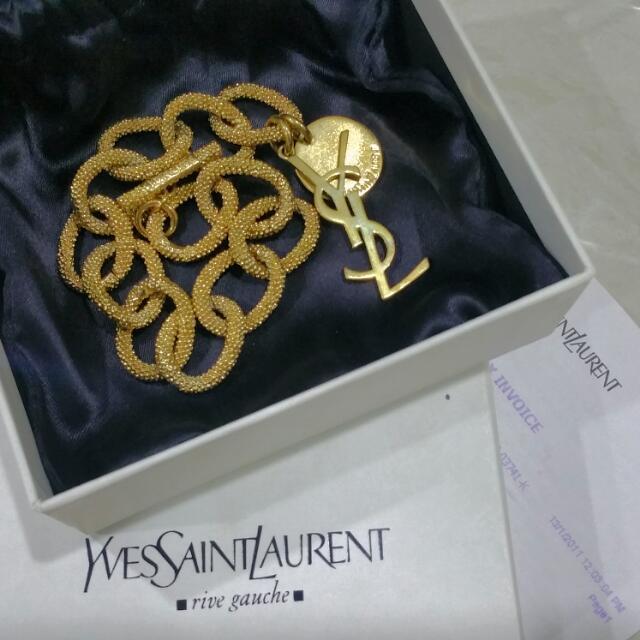 YSL Gold Logo - YSL Yves Saint Laurent Gold Logo Link Bracelet, Luxury on Carousell