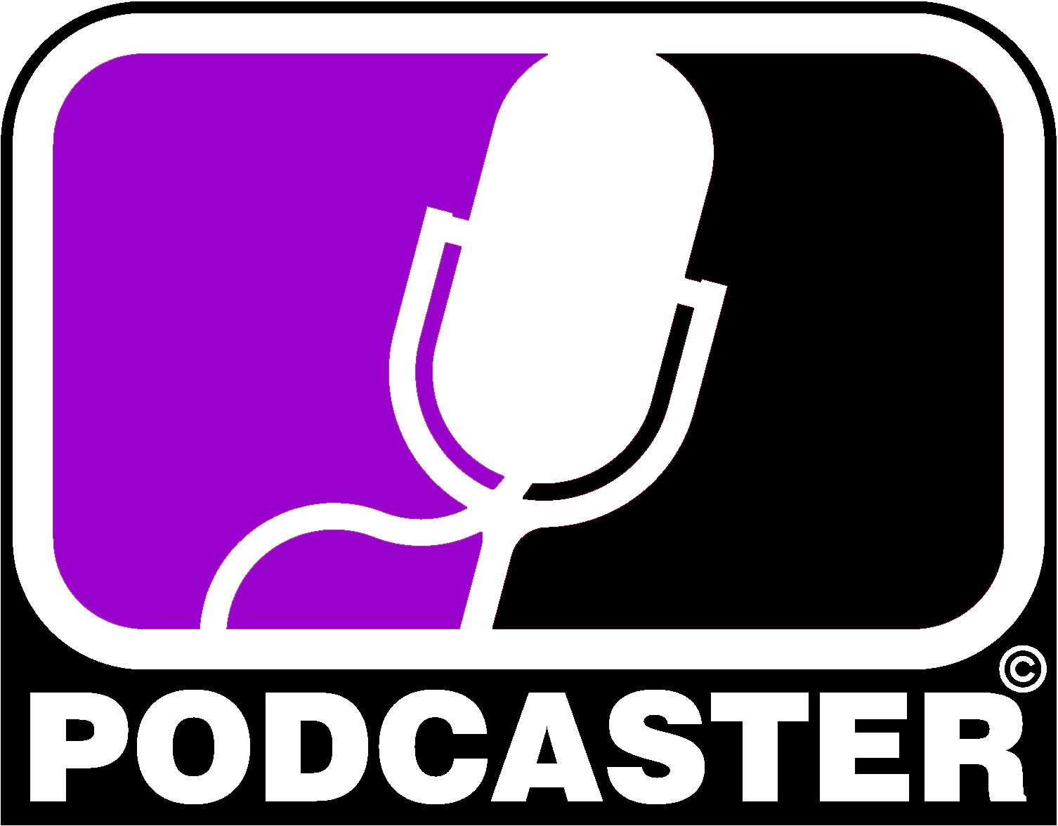 Black and Purple Logo - Podcaster Badges