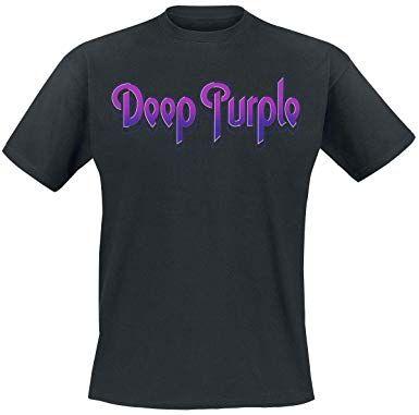 Purple and Black Logo - Deep Purple Logo T-Shirt Black: Amazon.co.uk: Clothing