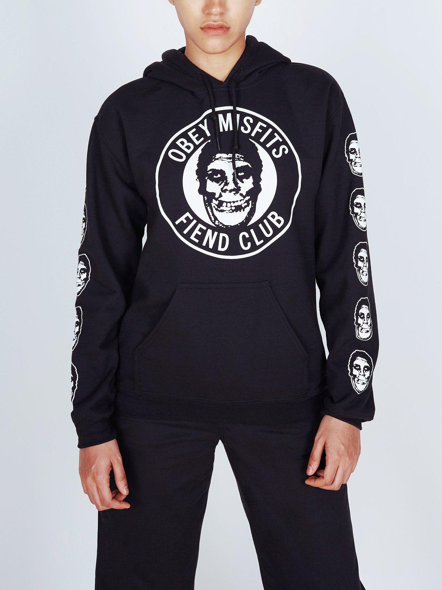 OBEY Clothing Old Logo - OBEY / Obey Misfits Creeper Fiend Club Old School Pullover Hood