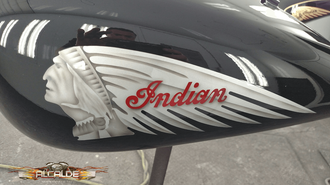 Black and Red Indians Logo - black-white-red-indian | Alcalde Customs Inc.