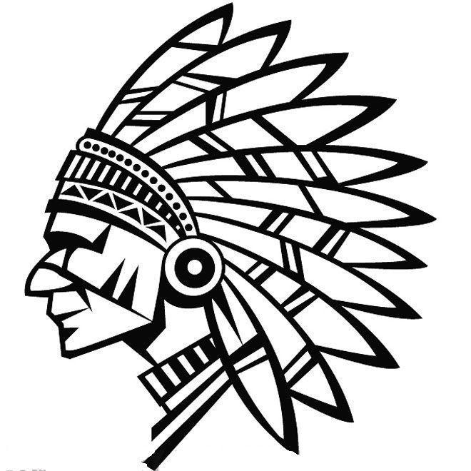 Black and Red Indians Logo - RED INDIAN CHIEF HEAD DECAL STICKER - Gympie Stickers