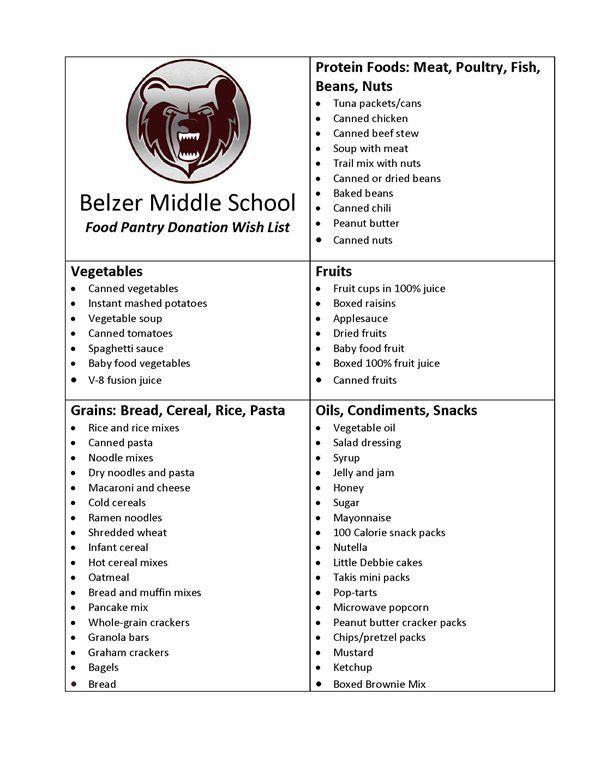 Belzer Logo - Belzer Food Pantry Middle School
