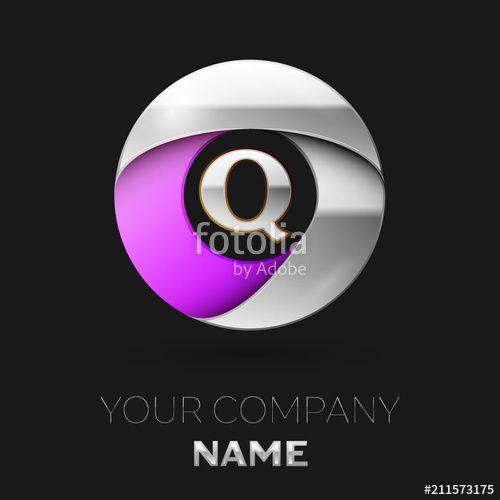 Purple Q Company Logo - Realistic Silver Letter Q Logo Symbol In The Colorful Silver Purple