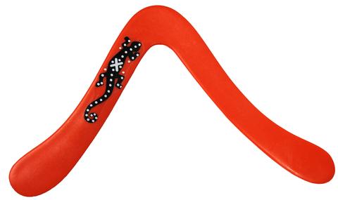 Red Boomerang Clothing Logo - Best Left Handed Boomerangs from Boomerangs.com - Get a Boomerang Now!