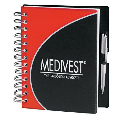 Red Spiral Company Logo - Promotional Lunar Journals with Custom Logo for $4.63 Ea.