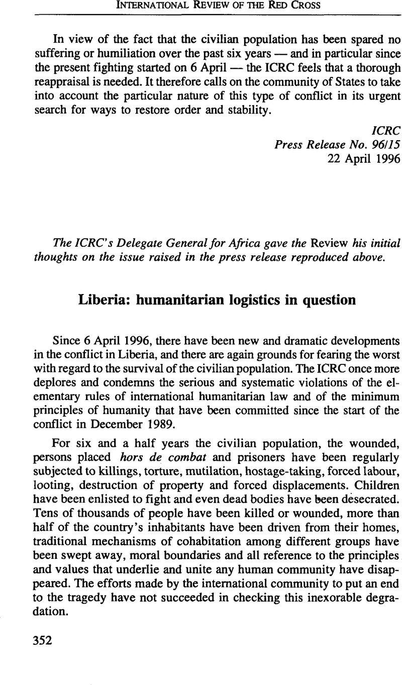 White with Red Cross Logistics Logo - Liberia: humanitarian logistics in question. International Review