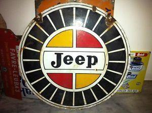 Old Jeep Logo - Old willys dealership american jeep d'sided porcelain sign vintage ...