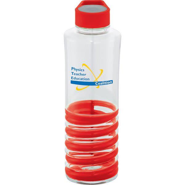 Red Spiral Company Logo - BPA Free Spiral Bottle with Company Logo | Custom Sport Bottles