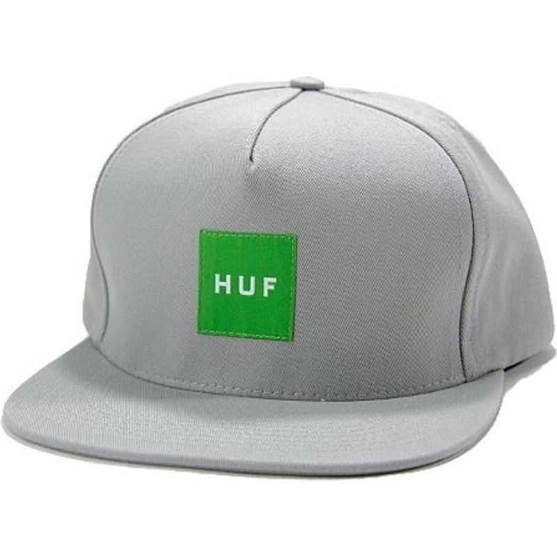 Flat Box Logo - HUF Flat Brim Green Box Logo Grey Snapback Cap: Shop Online at ...