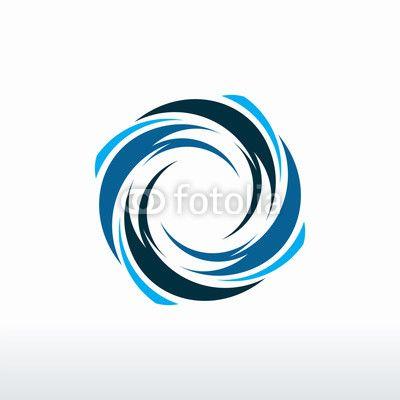 Typhoon Logo - Circle Blue Tornado logo symbol isolated, Abstract Hurricane Logo ...
