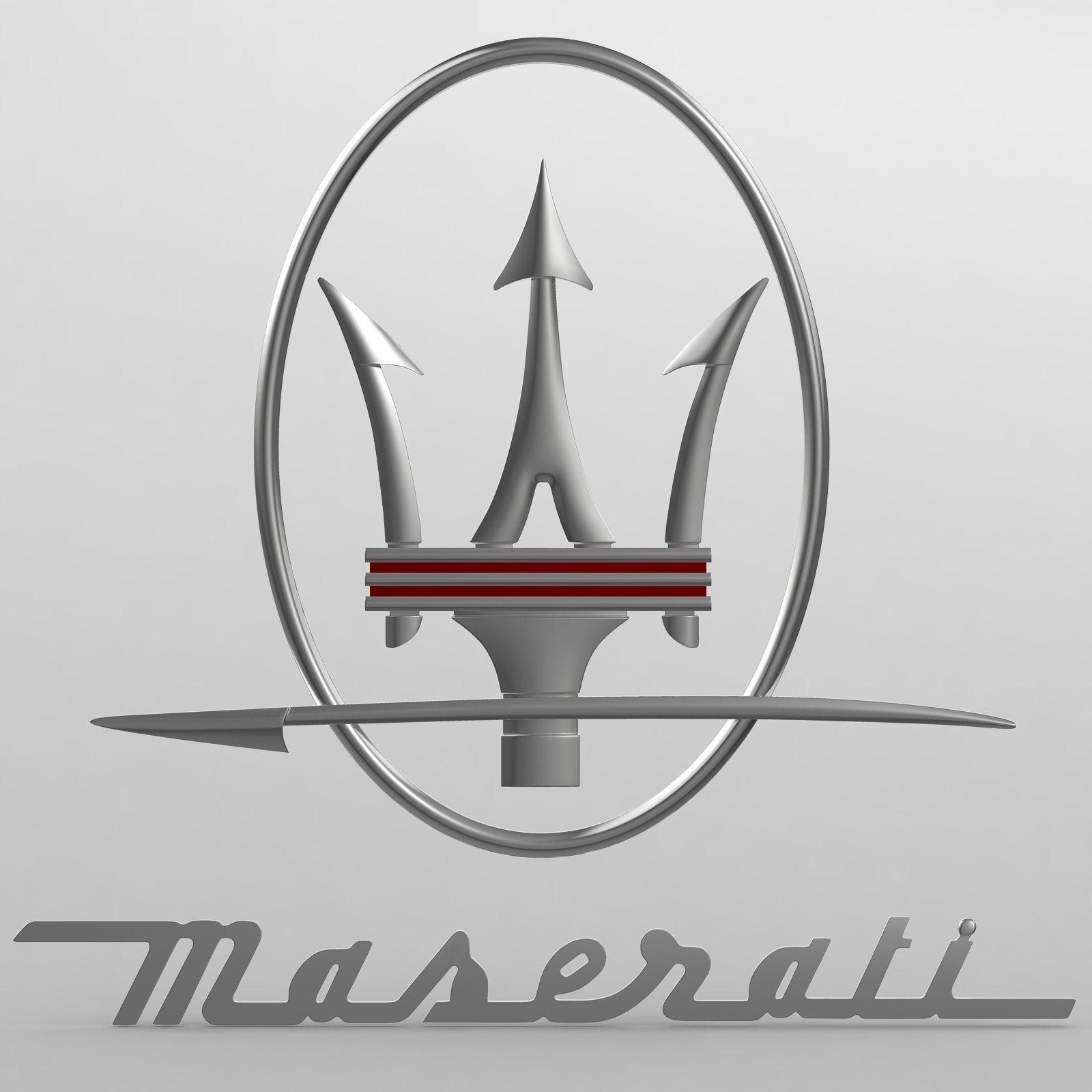 Mazerati Logo - 3D model maserati logo 2 | CGTrader